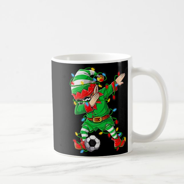 Taza De Café Elf Dabbing Soccer Player Christmas Dab Xmas  (Derecha)