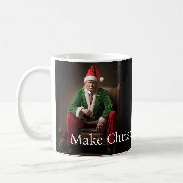 Taza De Café Elf Donald Trump, navidad (Izquierda)