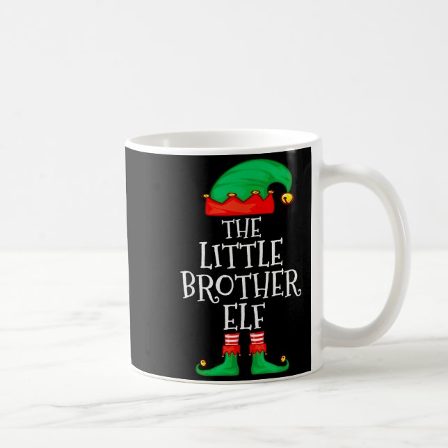 Taza De Café Elf Family Christmas Little Brother Elf Sweater Me (Derecha)