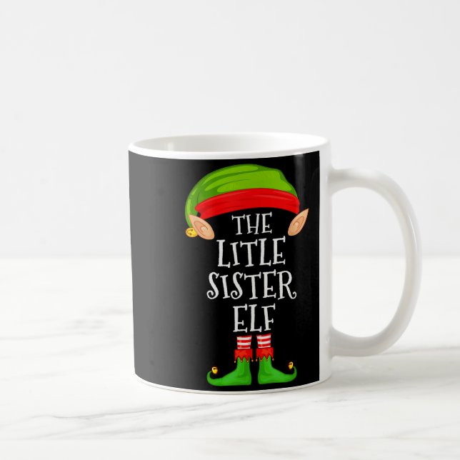 Taza De Café Elf Family Christmas Little Sister Elf Sweater Mat (Derecha)
