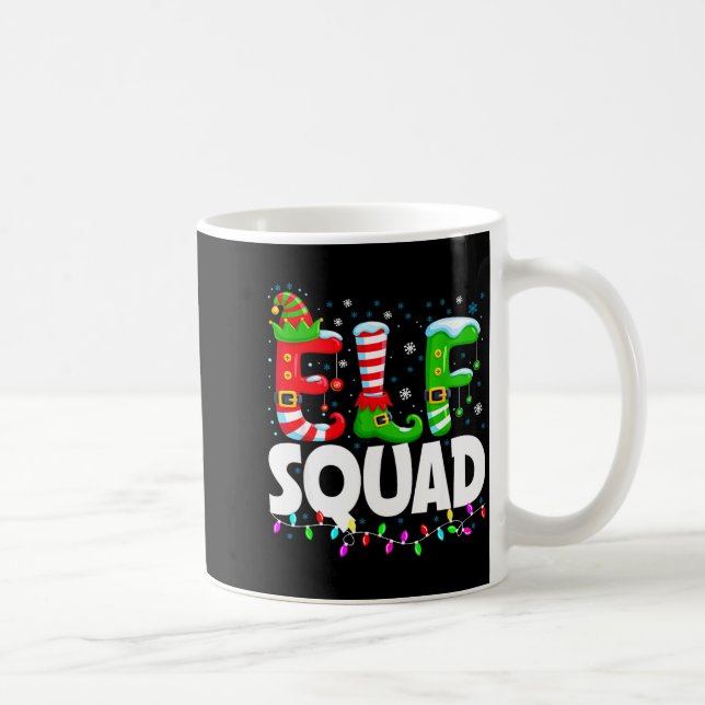 Taza De Café Elf Squad Christmas Family Matching Xmas Pajamas  (Derecha)
