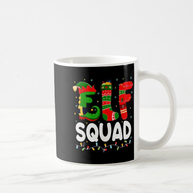 Taza De Café Elf Squad Family Christmas Matching Pajamas Xmas T (Derecha)