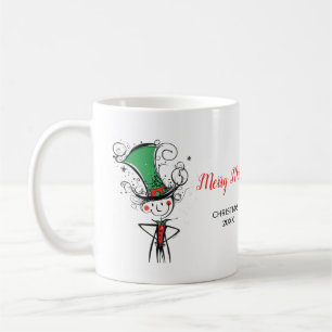 Taza De Café Elf Top Hat Navidades de "Merry Merry"