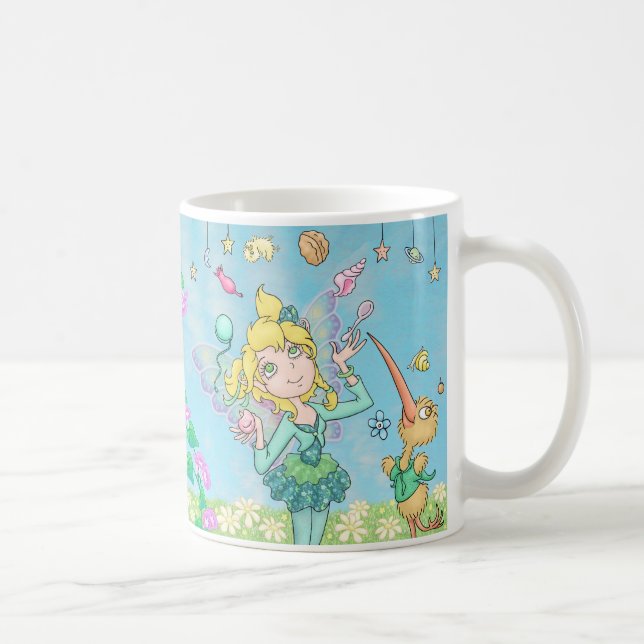 Taza De Café Elfleda-Fae y el Kiwi-Sprite hacen juegos (Derecha)