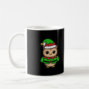 Taza De Café Elfo Búho Lindo Navidad