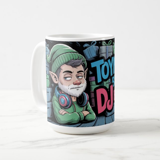 Taza De Café Elfo DJ creador de juguetes  (Anverso izquierdo)
