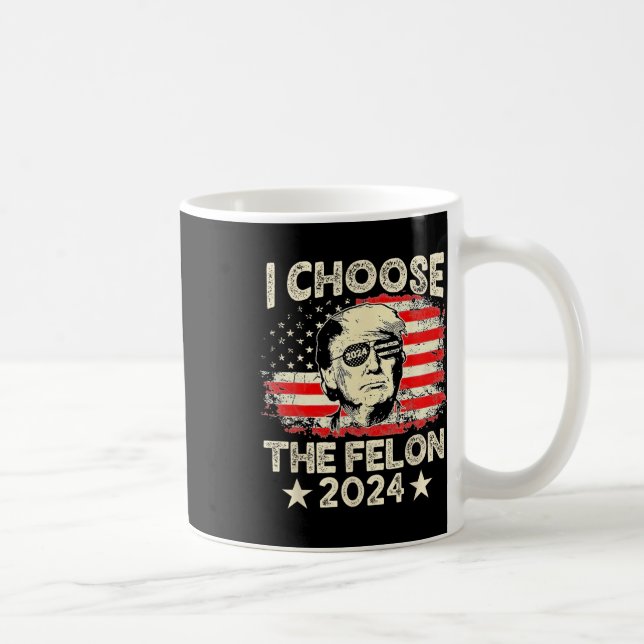 Taza De Café Elige El Gracioso Republicano Felon 2024 Pro Trump (Derecha)