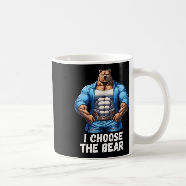 Taza De Café Elige La Tendencia Funny Del Oso, Enojado Cita Fem (Derecha)