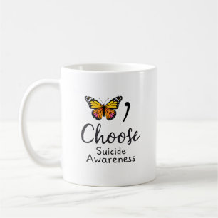 Taza De Café Elige la vida conciencia suicidio Colorido Libélul