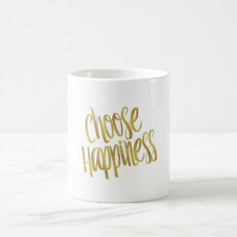 Taza De Café Elija Relieve metalizado dorado de la cita de la