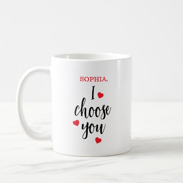 Taza De Café Elijo A Tu El día de San Valentín De Postales Coff (Izquierda)