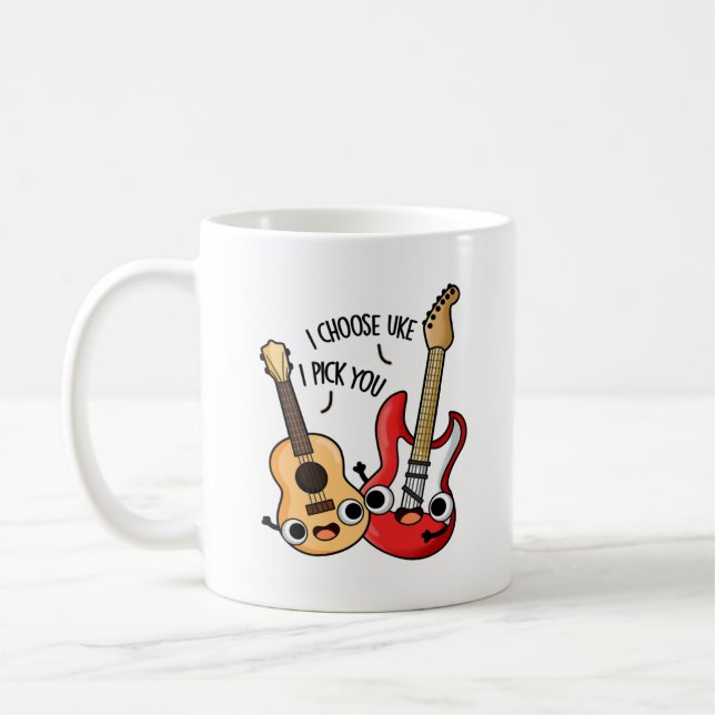 Taza De Café Elijo A Uke Yo Te Escojo Divertido Guitar Ukulele  (Izquierda)