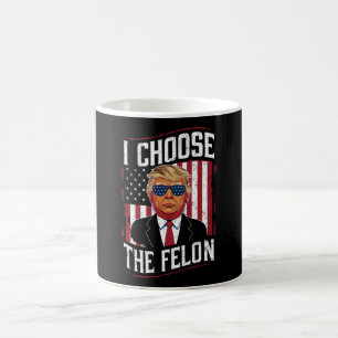 Taza De Café Elijo al delincuente divertido Trump Elecciones EE