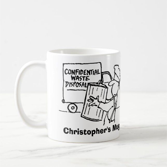 Taza De Café Eliminación Confidencial De Desechos. Añadir elecc (Izquierda)