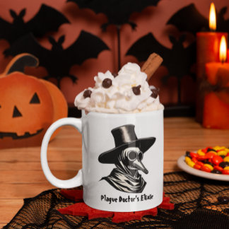 Taza De Café Elixir Coffee Mug, Médica de la peste medieval