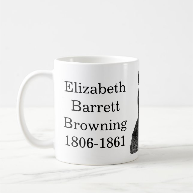 Taza De Café Elizabeth Barrett Browning cita al escribir (Izquierda)