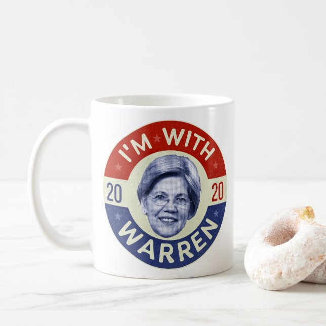 Taza De Café Elizabeth Warren Presidente 2020 Demócrata Pic Ret (Con donut)