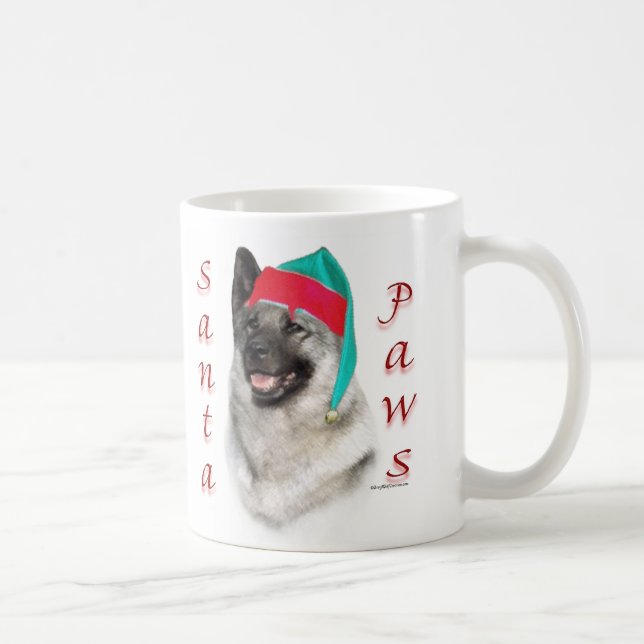 Taza De Café Elkhound Santa Paws de Noruega (Derecha)