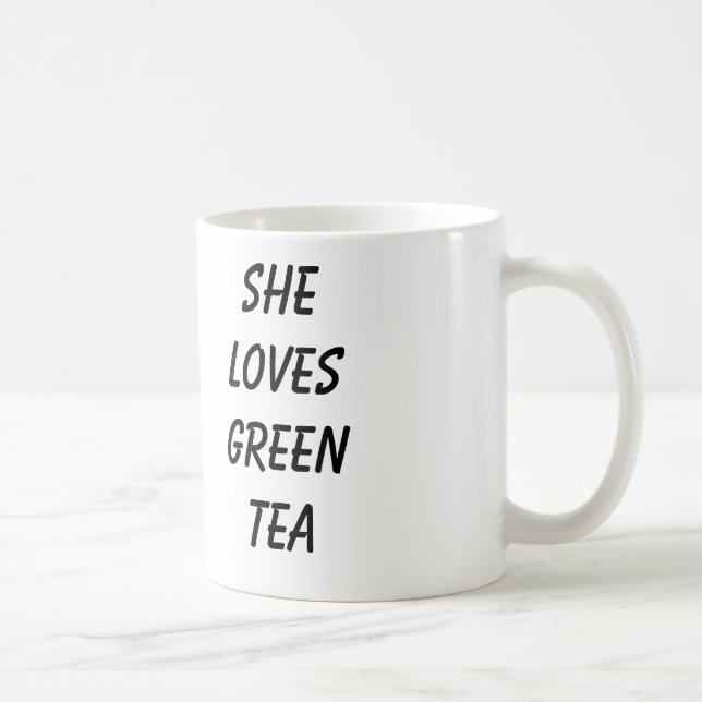 Taza De Café Ella ama té verde (Derecha)