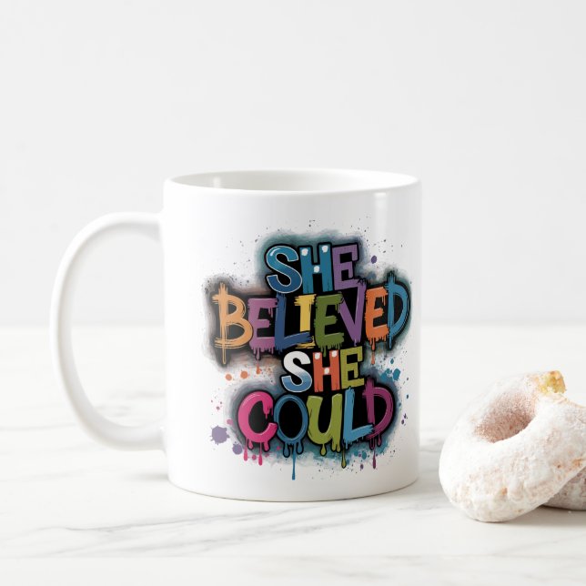 Taza De Café ella creía que podría (Con donut)