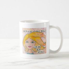 Taza De Café Ella creyó en sí misma - arte inspirador