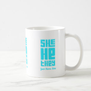 Taza De Café Ella dijo que retro negrita en turquesa
