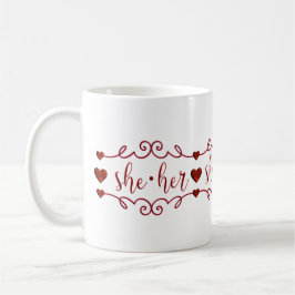 Taza De Café Ella en Doodles Rojos Fancy