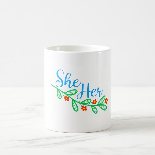 Taza De Café Ella en flores (Centro)