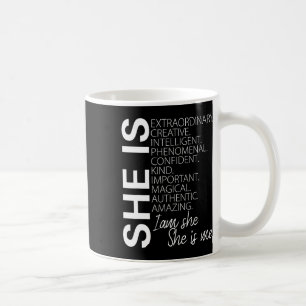 Taza De Café Ella Es Extraordinaria Creativa Confiada Black His