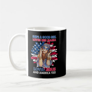 Taza De Café Ella es una buena Chica ama a su mamá ama a Jesús 