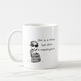 Taza De Café Ella es una divertida cita de la tipografía del aj