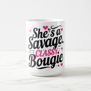Taza De Café Ella es una Salvaje, Elegante, Burguesa – Cita Sas