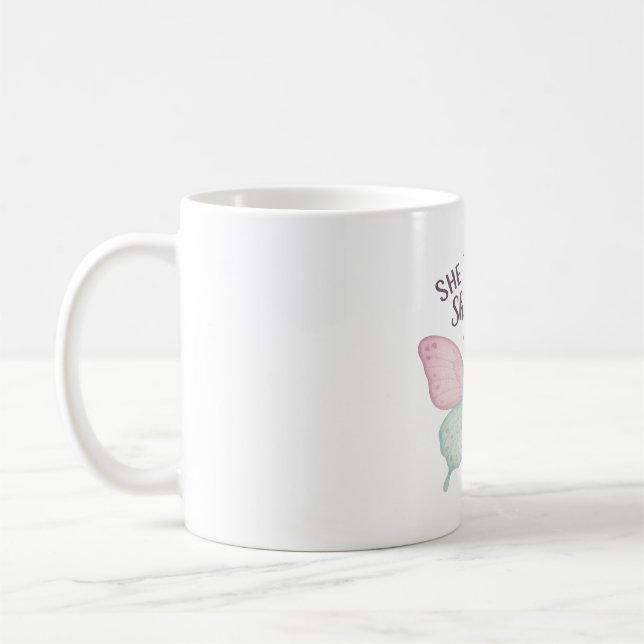 Taza De Café Ella florece, vuela - mariposa Inspiradora (Izquierda)