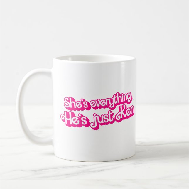 Taza De Café Ella lo es todo - Él es sólo Ken (Izquierda)