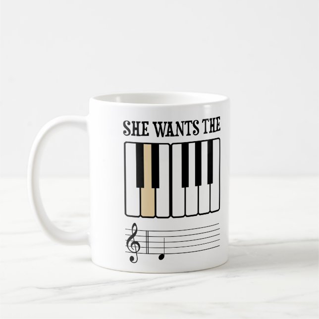 Taza De Café Ella quiere la música del piano de D (Izquierda)