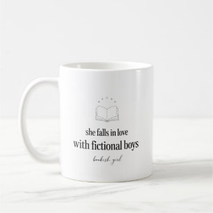 Taza De Café Ella se enamora de chicos ficticios Regalo de Roma