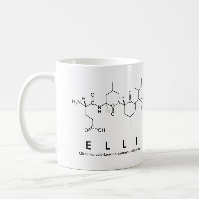 Taza De Café Elli peptide name mug (Izquierda)