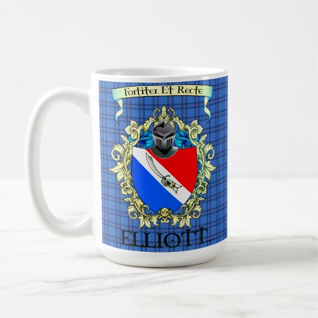 Taza De Café Elliott Escudo y Tartán (Izquierda)