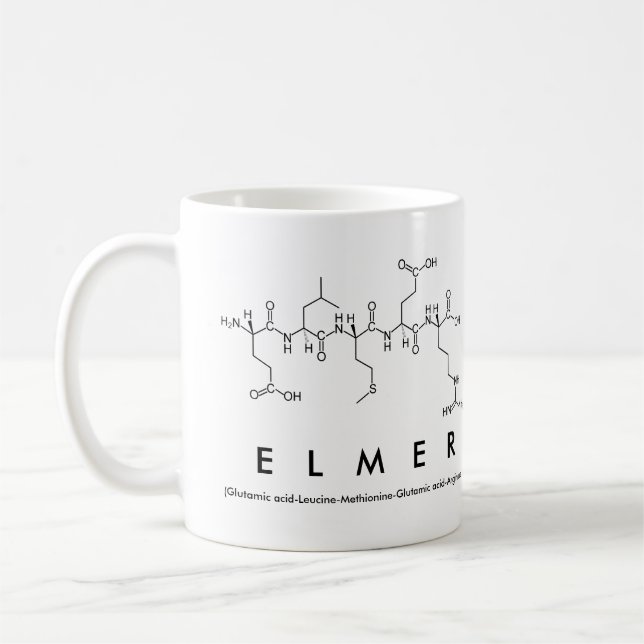 Taza De Café Elmer peptide name mug (Izquierda)