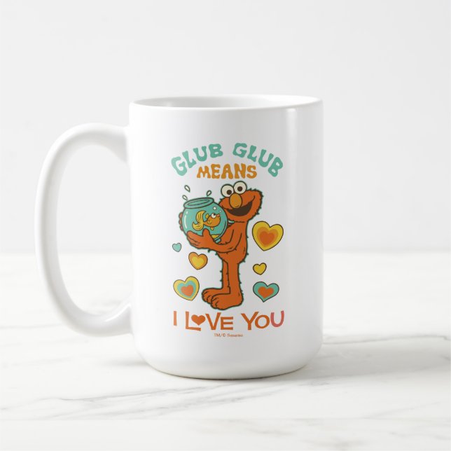 Taza De Café Elmo Holding a su Mascota Goldfish (Izquierda)