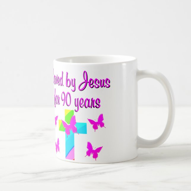 TAZA DE CAFÉ ELOGIO A DIOS 90 CUMPLEAÑOS (Derecha)