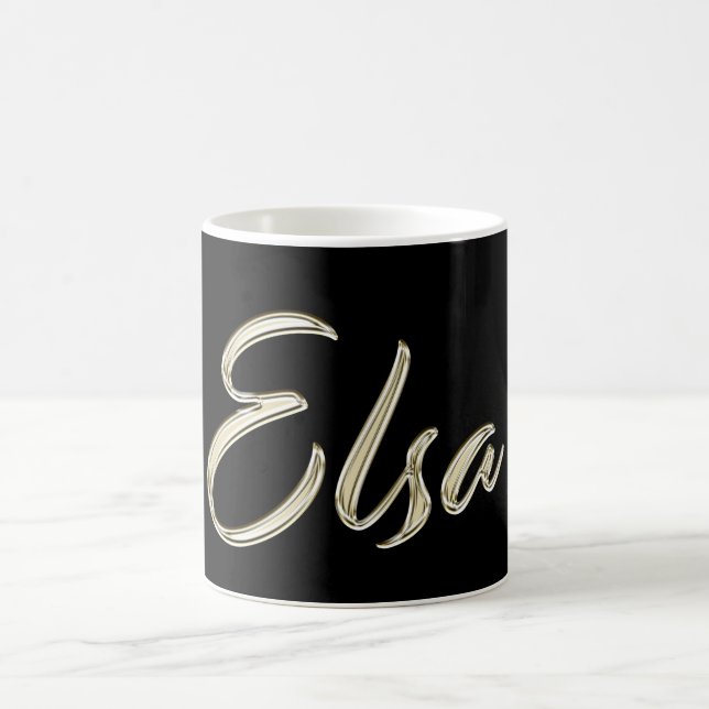 Taza De Café Elsa white gold Handwriting Tasse Kaffeetasse (Centro)