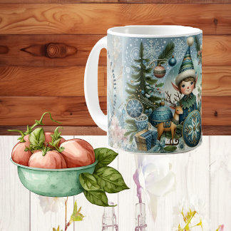 Taza De Café Elves aclaman copos de nieve, adornos, Navidades d