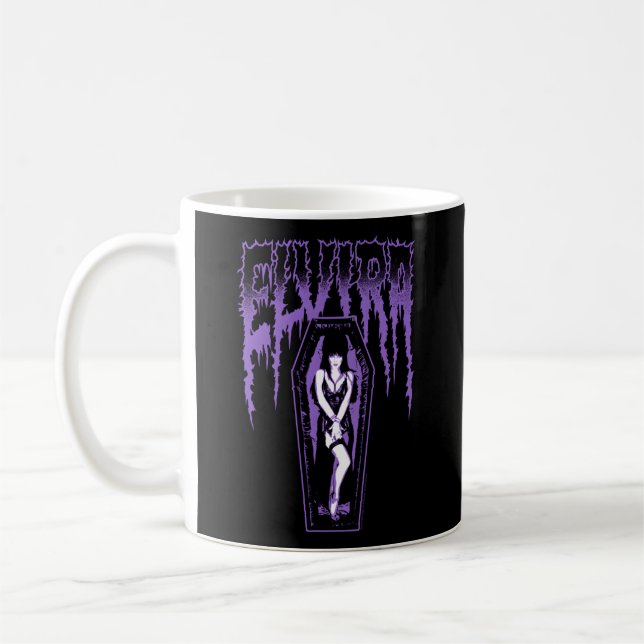 Taza De Café Elvira Mistress Of The Dark Name Purple Coffin (Izquierda)