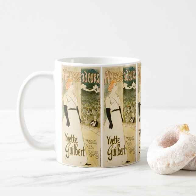 Taza De Café Embajadores Yvette Guilbert de Theophile Steinlen (Con donut)