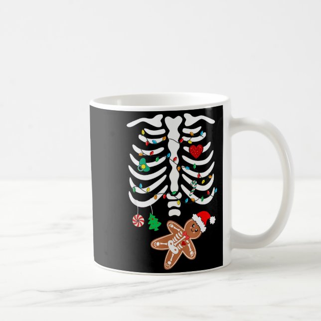 Taza De Café Embarazo de Maternidad de Navidad Esqueleto de Pan (Derecha)