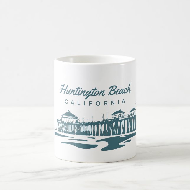 Taza De Café Embarcadero de Huntington Beach, California - cree (Centro)