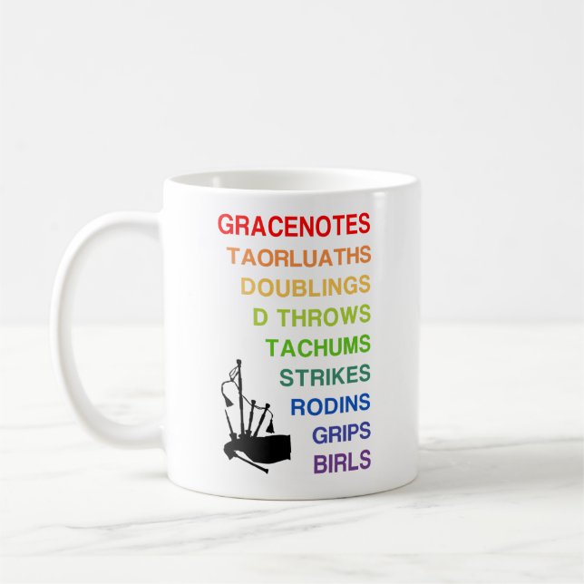 Taza De Café Embelleces de Bagpiping 11 oz. mug para gastrónomo (Izquierda)
