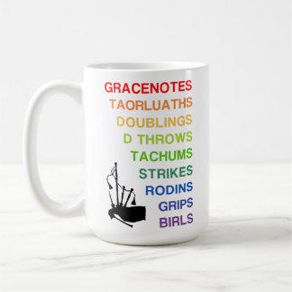 Taza De Café Embelleces de Bagpiping 15 oz. mug para gastrónomo