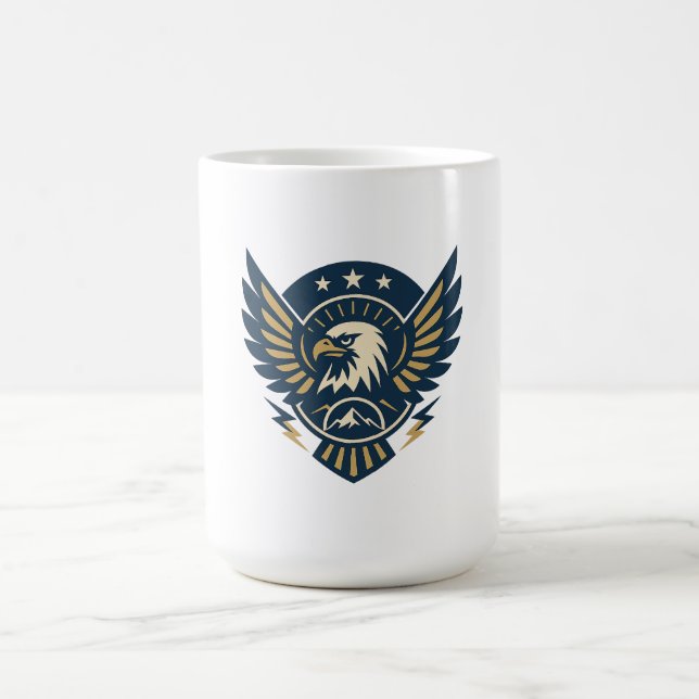 Taza De Café Emblema de águila Art-Deco — Escudo geométrico (Centro)